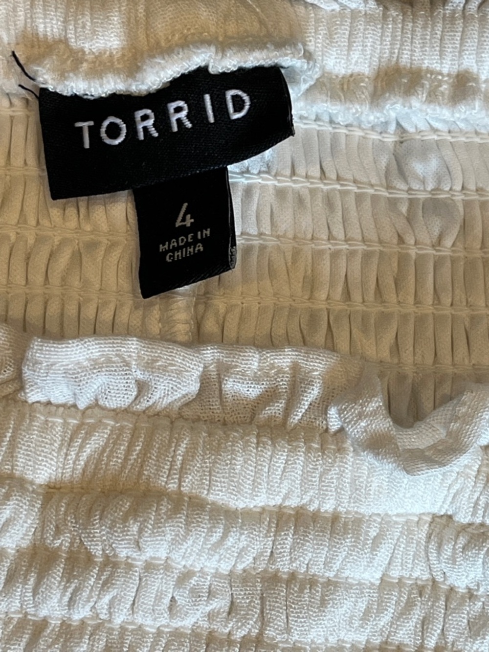 torrid White Boho Top Peplum Long Balloon Sleeve Blouse Babydoll Embroidered 4X - Picture 9 of 11
